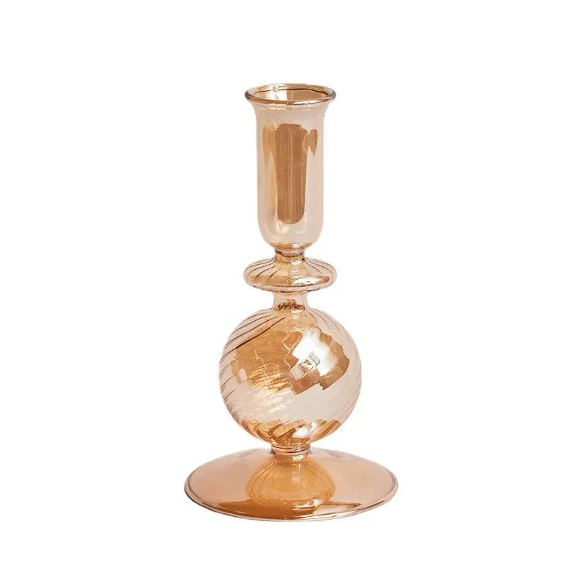 Floriddle Retro Candlesticks Taper Candle Holders Tall Candlesticks Decoration Party Glass Vase Home Decor Wedding Decoration
