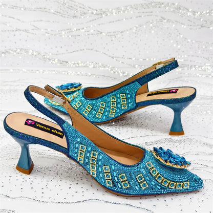 Italian Butter-fly Design Wedding Shoes with Bag Set EDS59