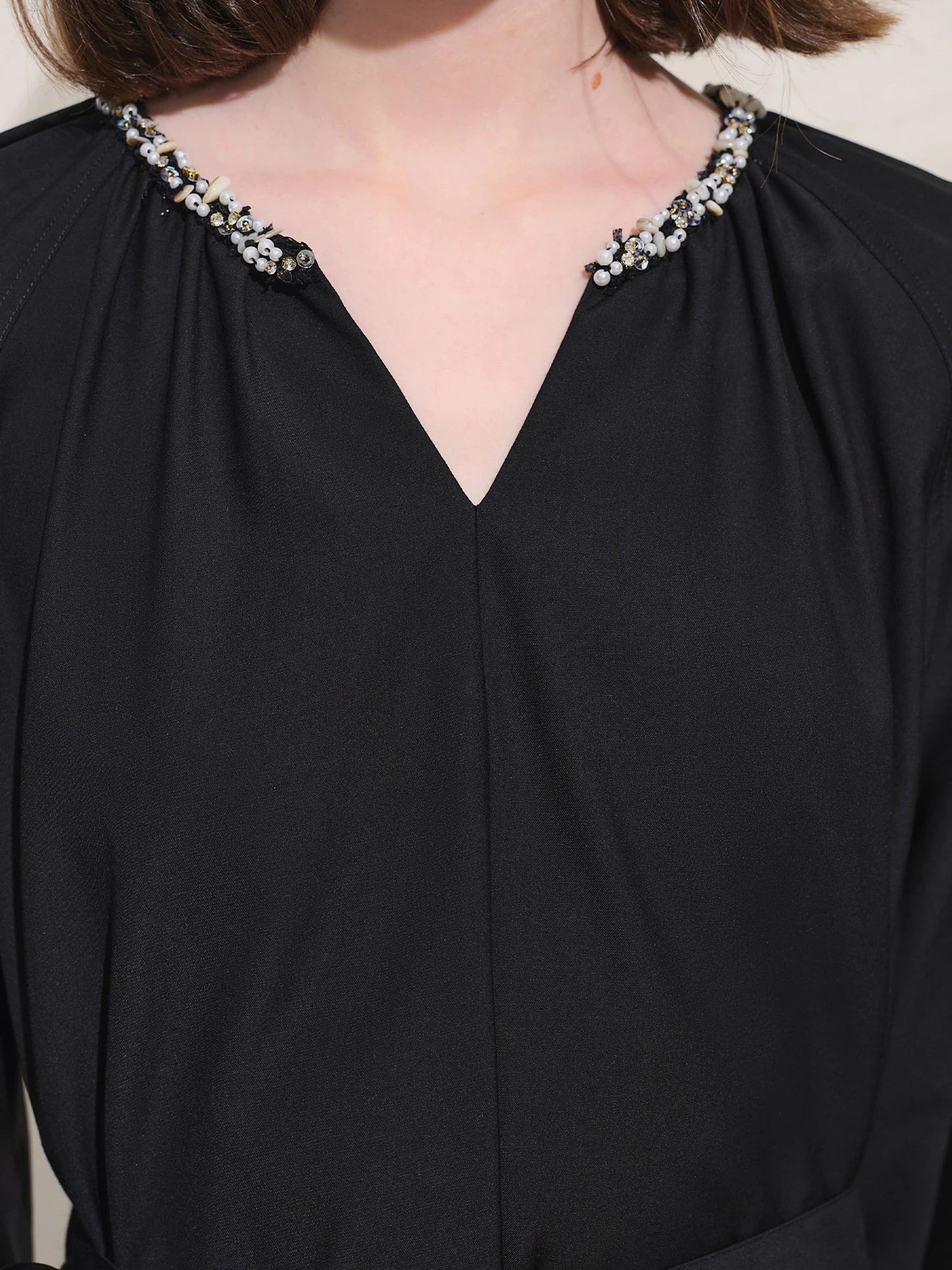 Plus Size Black Autumn Dress Casual Commuter Style