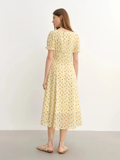 Plus Size Floral Lace Dress Tailored Summer Midi