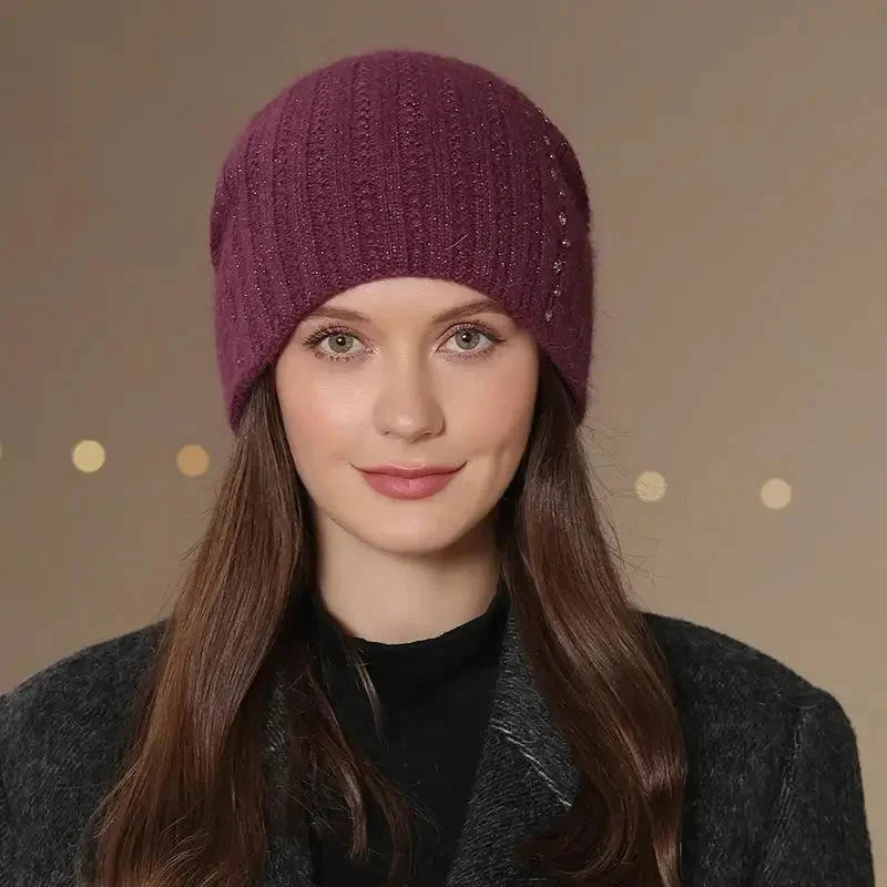 New Women Winter Hat Fashion Decorate Beanie Hat Warm Winter Cap For Female Casual Streetwear Knitted Hat