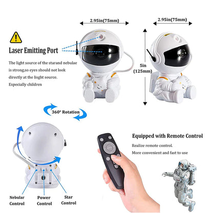 Astronaut Star Projector Lamp, suitable for multi-room decoration, a great gift, and a perfect starry night light for bedroom de