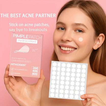 HITWORKER Hydrocolloid Acne Patches | Round Pimple Dots (200–800 pcs)