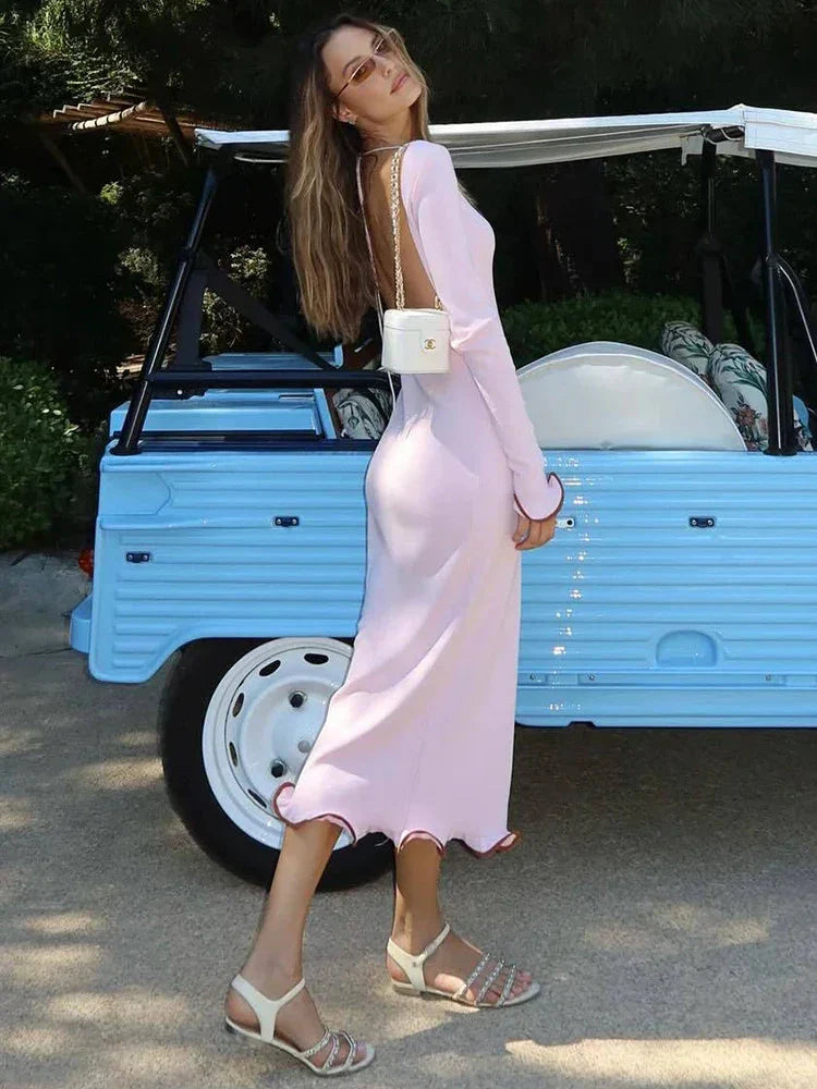 Knit Long Sleeve Mini Dress
