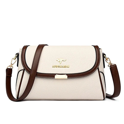 Solid Color High-Quality Leather Small Shoulder Bags | New Messenger Bags with Strap & Designer Crossbody Bag (Sac à Main)