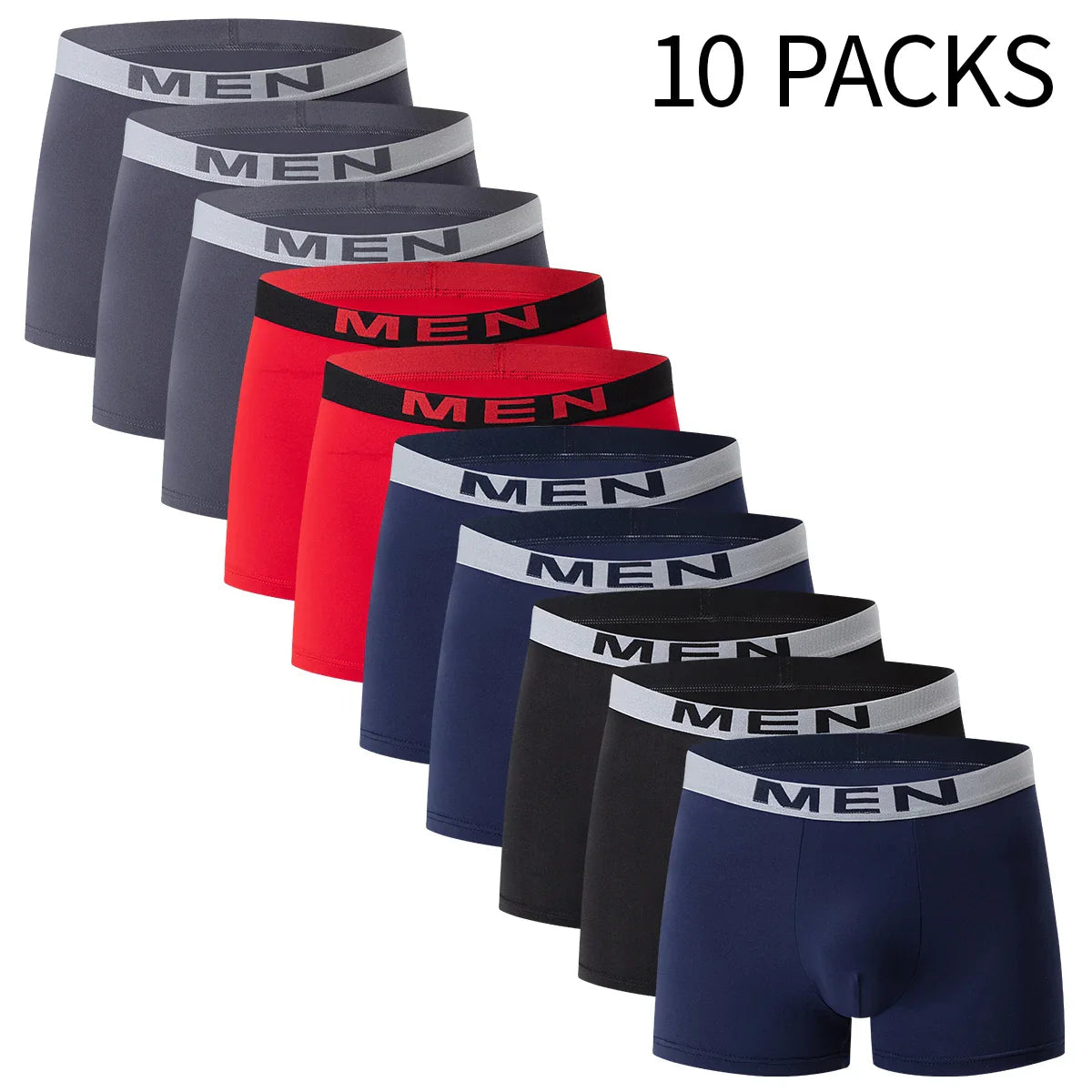 Men's Boxer Briefs Multi-Pack | Comfortable Elastic Waist Underwear