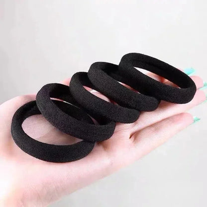 Black Hair Ties Multipack – High-Elastic Nylon Ponytail Holders