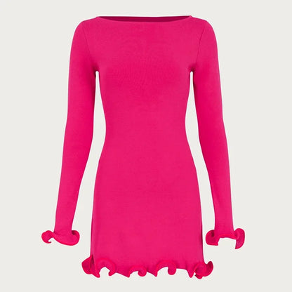 Knit Long Sleeve Mini Dress