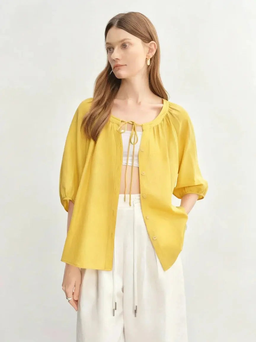 Flattering Half-Sleeve Summer Blouse