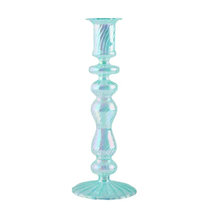Floriddle Retro Candlesticks Taper Candle Holders Tall Candlesticks Decoration Party Glass Vase Home Decor Wedding Decoration