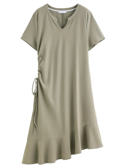 Casual Summer Flowy V-Neck Midi Dress