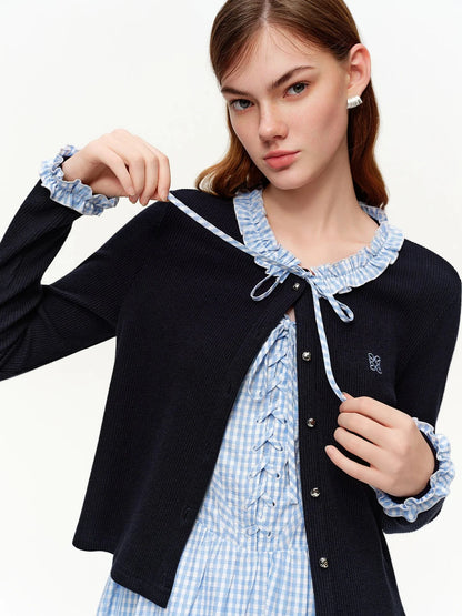 2-Piece Knit Cardigan & Strap Dress Set Spring Slim-Fit