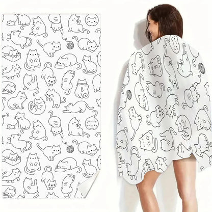 Soft Microfiber Cartoon Beach Towel