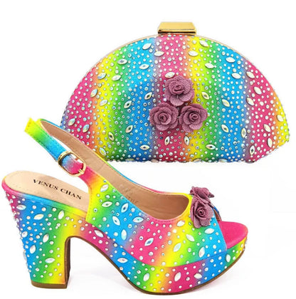 Italian Shoes With Matching Bags Set HKV1-8