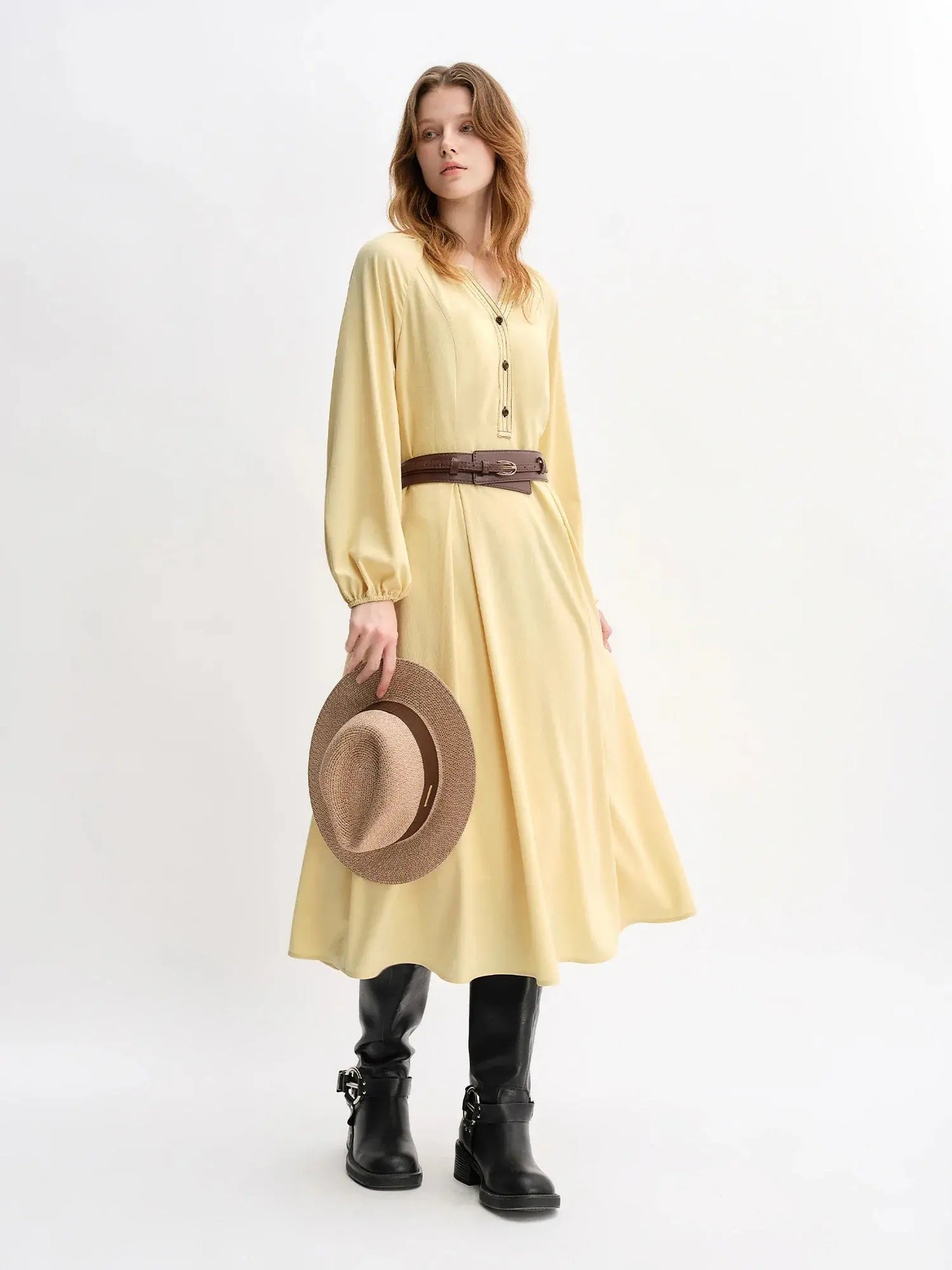 Plus Size Autumn Color-Block Oversized Dress