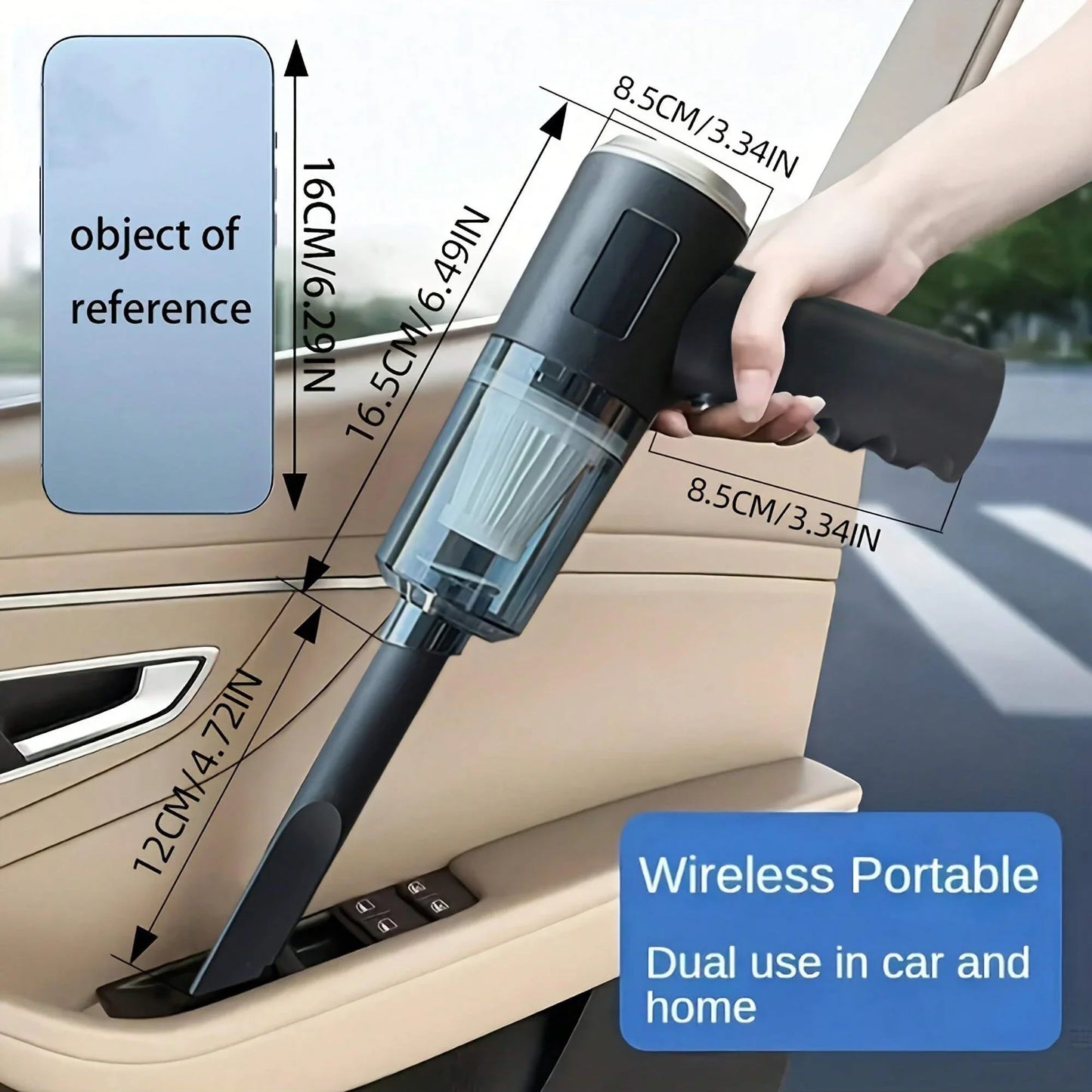 3-in-1 Portable Vacuum Cleaner – USB Rechargeable for Car & Home