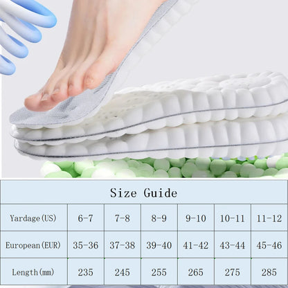 Insoles High Elasticity Latex Sport Soft Shoe Pads Arch Support Orthotic Insoles Breathable Deodorant Shock Absorption Cushion