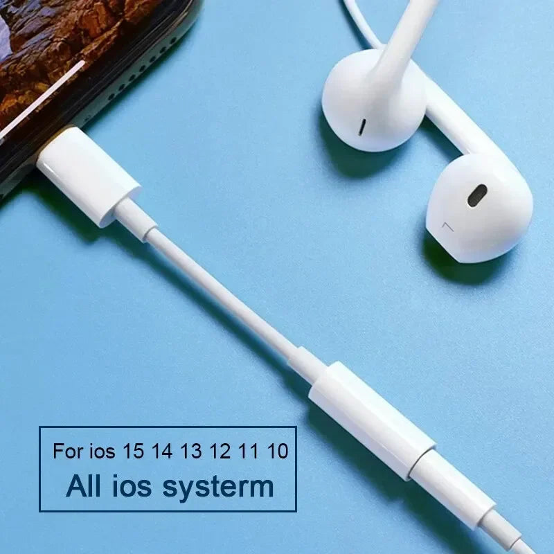 For Lightning to 3.5mm Jack AUX Audio Cable Adapter for iPhone 11/12/13/14 pro Max/SE 2020/XS/XR/X/8/7 - IOS Headphone Adapter
