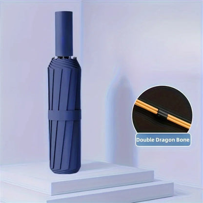 12-Bone Auto-Open Folding Umbrella – UV & Wind Resistant