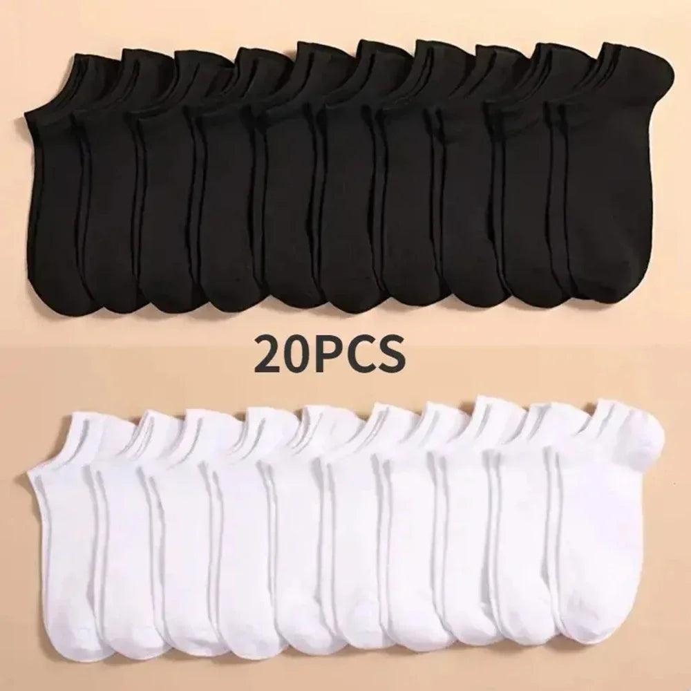 Low Cut Ankle Socks 10-Pack — Breathable Anti-Odor No-Show Socks