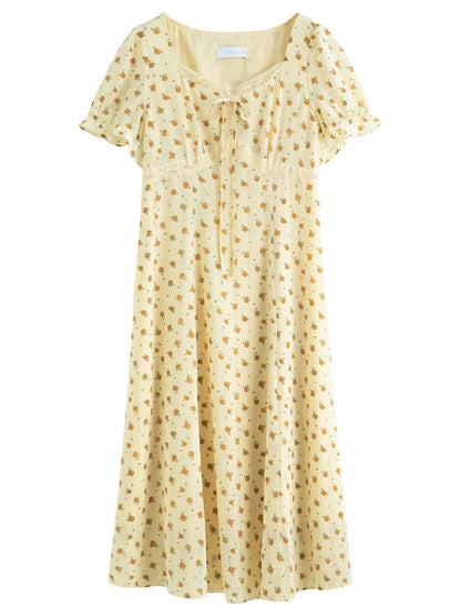 Plus Size Floral Lace Dress Tailored Summer Midi