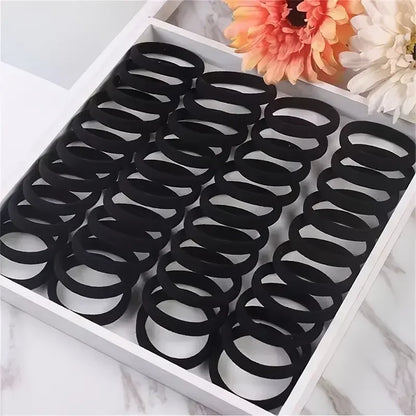 Black Hair Ties Multipack – High-Elastic Nylon Ponytail Holders