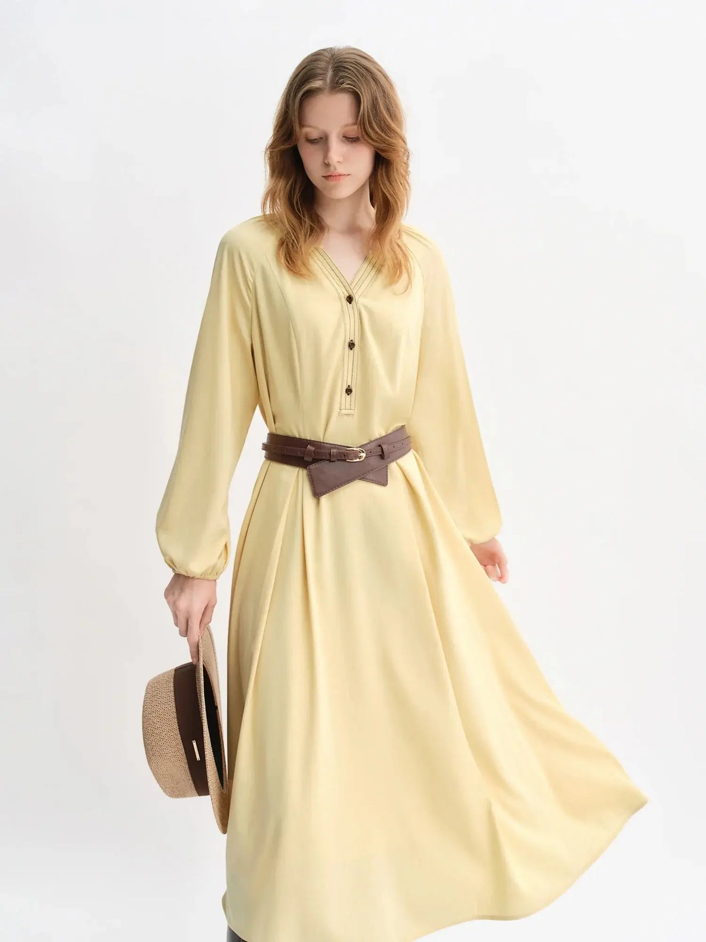Plus Size Autumn Color-Block Oversized Dress