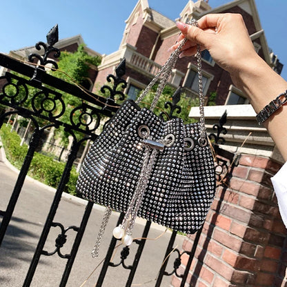 Luxury Women's Horseshoe Bucket Bag | New High Quality PU Leather One Shoulder Handbag (Exquisite Rivet & Chain Design)