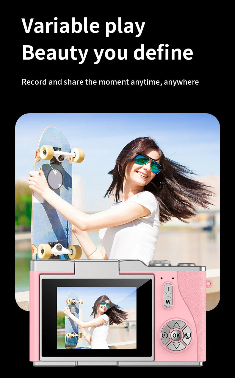 4K Digital Camera – 48MP, HD Rotating Screen, Autofocus & Beauty Mode