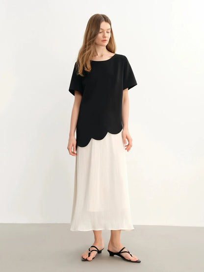 Color Block Fake Two-Piece Dress Chic Summer Design