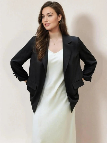 Chic Plus Size Satin Bias Cut Suspender Dress