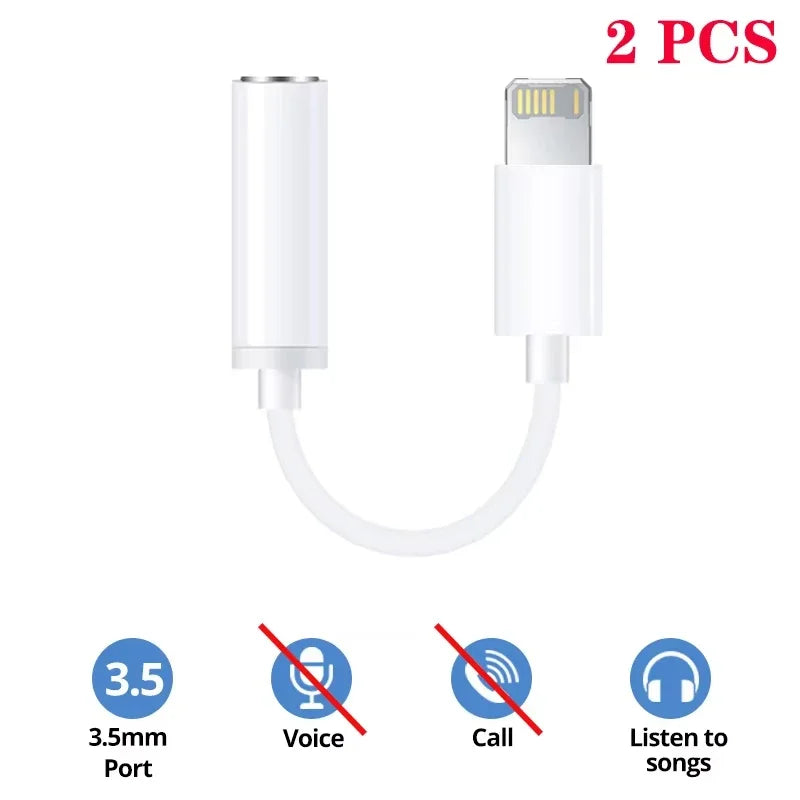 For Lightning to 3.5mm Jack AUX Audio Cable Adapter for iPhone 11/12/13/14 pro Max/SE 2020/XS/XR/X/8/7 - IOS Headphone Adapter