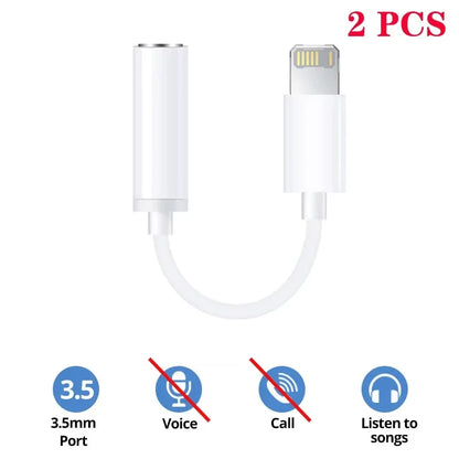 For Lightning to 3.5mm Jack AUX Audio Cable Adapter for iPhone 11/12/13/14 pro Max/SE 2020/XS/XR/X/8/7 - IOS Headphone Adapter