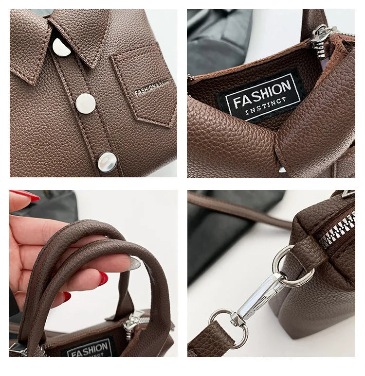 Square Compact Shoulder & Crossbody Bag | Unique Design High Quality Handbag for Women (Designer Style Bolso)