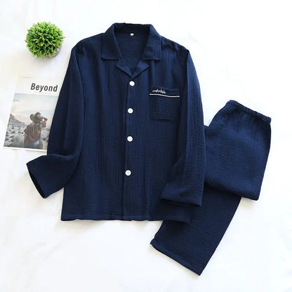 Couple's Pure Cotton Crepe Pajama Set