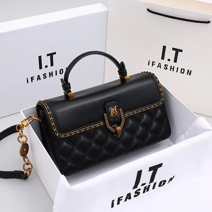 Ladies' Diamond Grid Handbag | New Autumn & Winter High-End Small Square Bag & Designer Crossbody Shoulder Bag