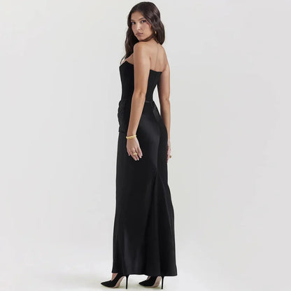 LUX Velvet Strapless Slim Fit Event Dress