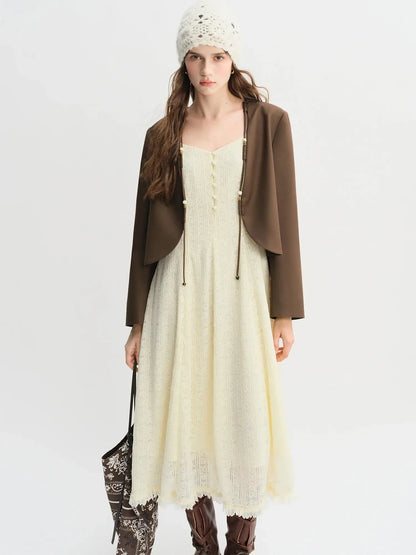 Plus Size Autumn Jacket: Beaded Detail & Curved Hem