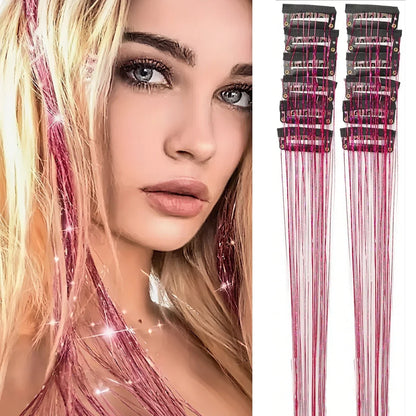 12 Uds. De oropel de pelo sintético con Clip de oropel co...