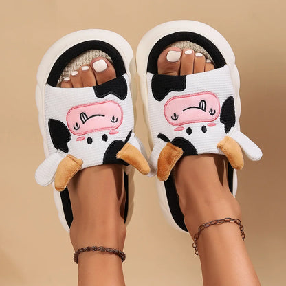 Cozy Cow Cuddles Comfortable Slippers