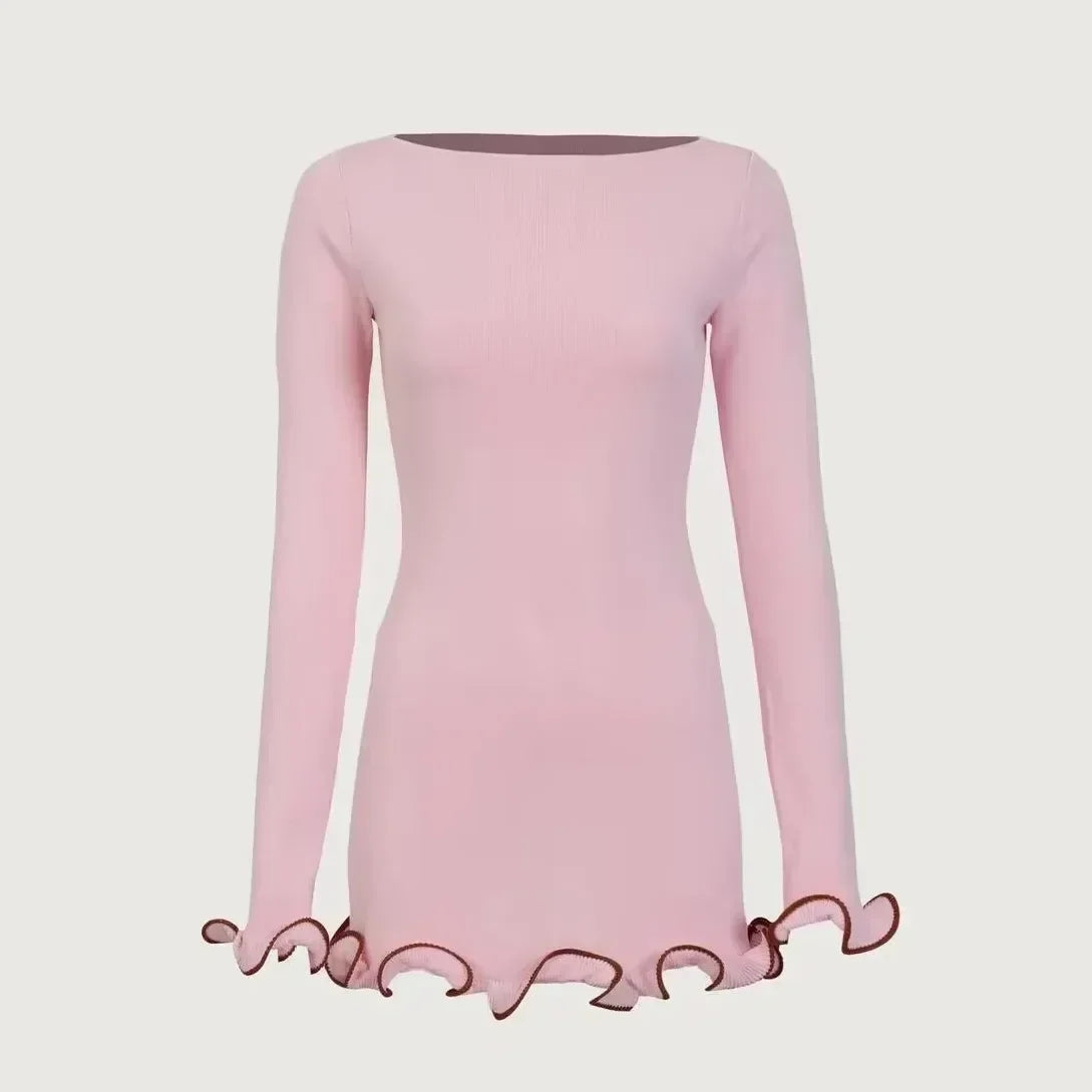 Knit Long Sleeve Mini Dress