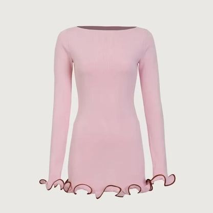 Knit Long Sleeve Mini Dress