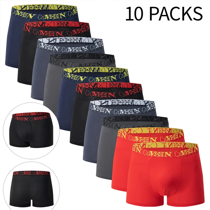Men's Boxer Briefs Multi-Pack | Comfortable Elastic Waist Underwear
