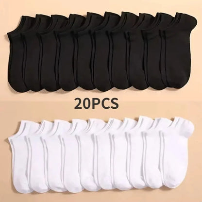 Low Cut Ankle Socks 10-Pack — Breathable Anti-Odor No-Show Socks