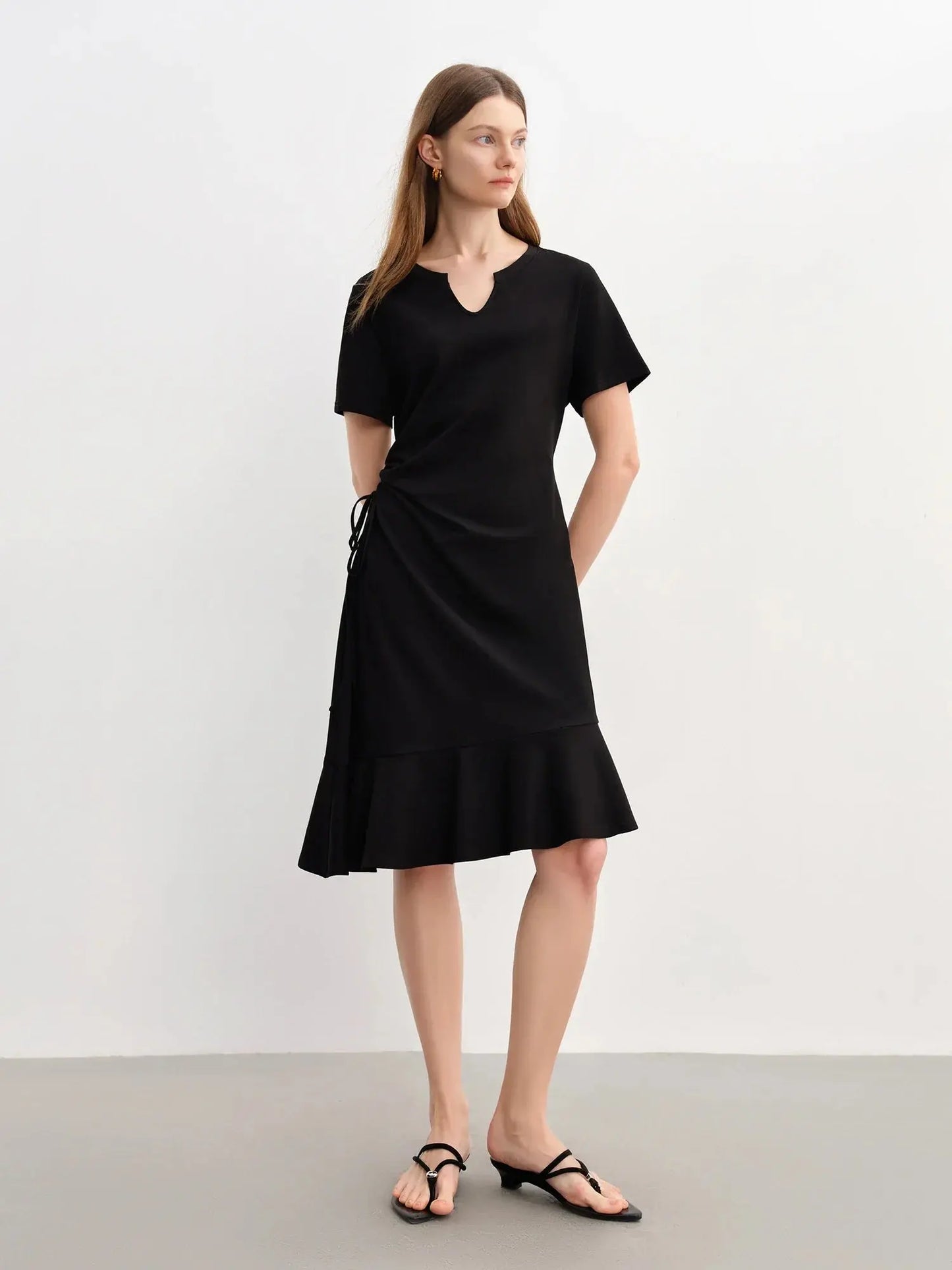 Casual Summer Flowy V-Neck Midi Dress
