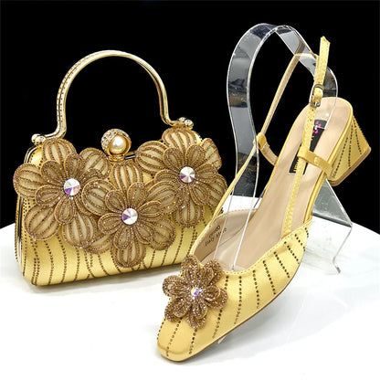 Italian Fashion Women's Elegant Heels & Clutch Bag Set EDS317