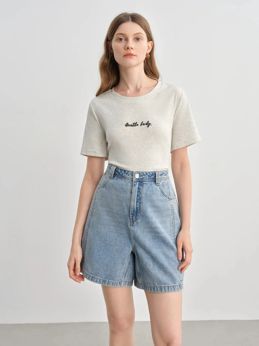Plus-Size Contrast Letter Tee