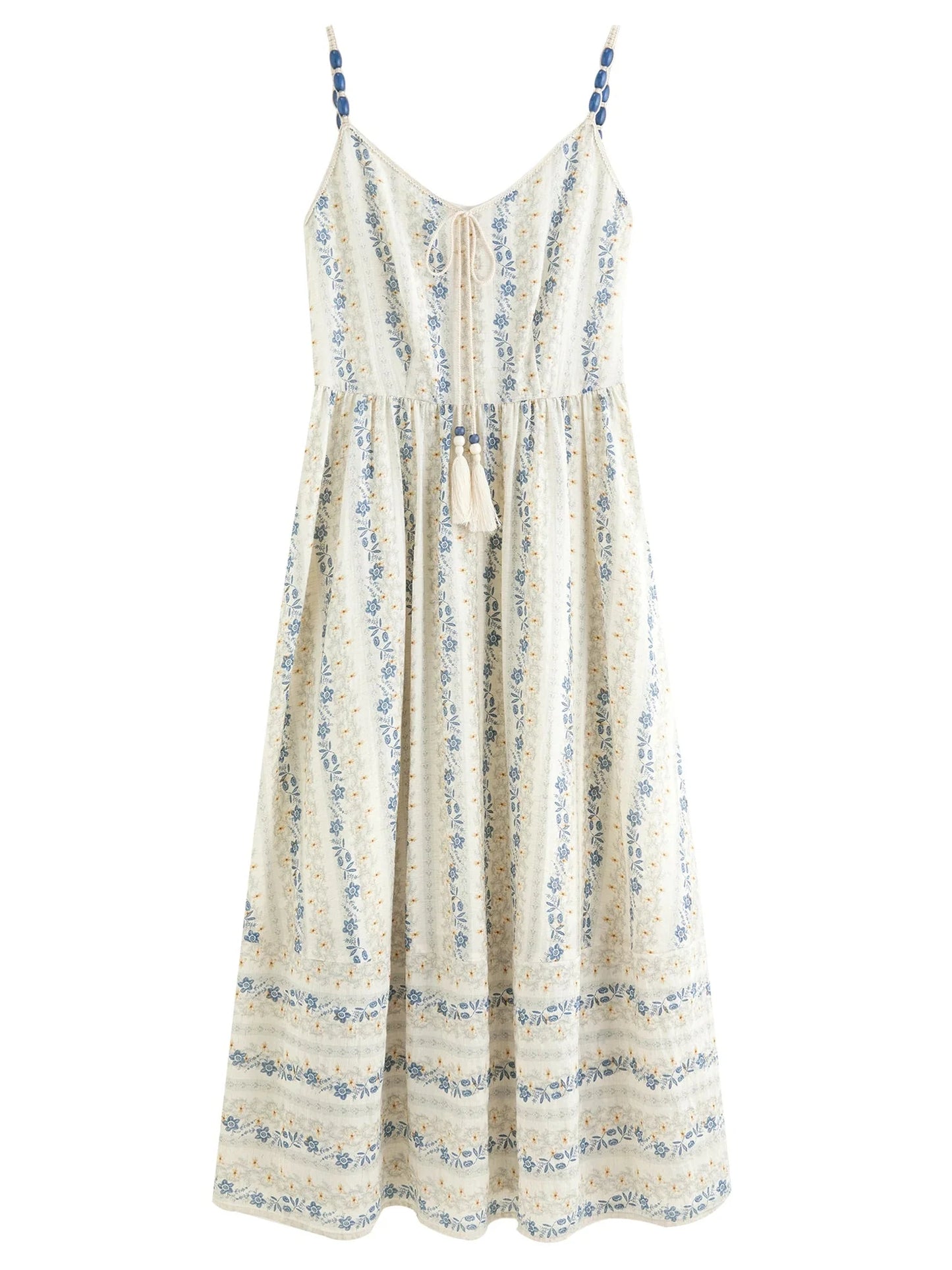 Textured Bead Sundress Fluid Tassel Resort Wear