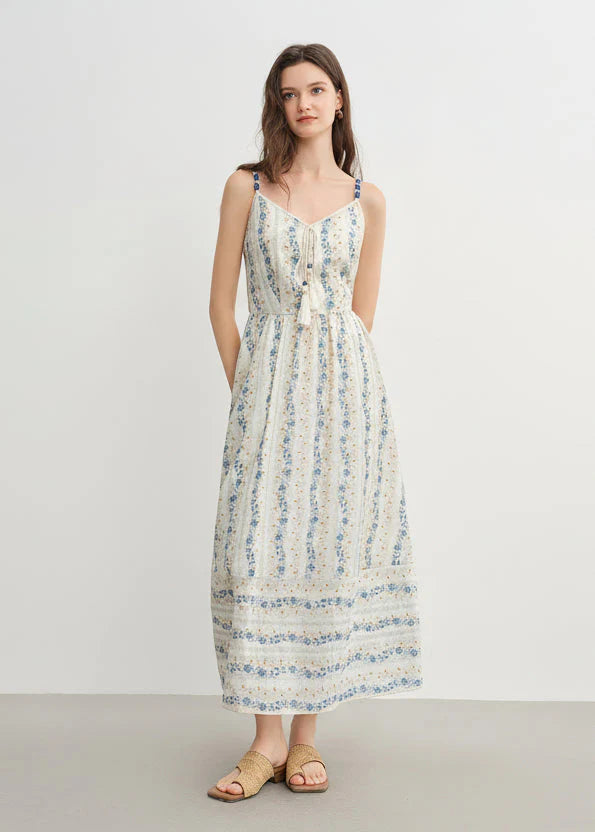 Textured Bead Sundress Fluid Tassel Resort Wear