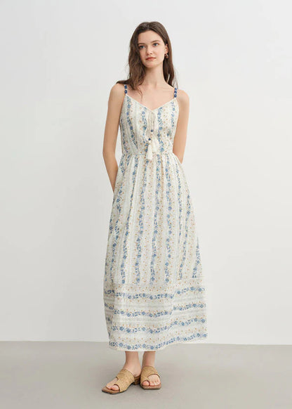 Textured Bead Sundress Fluid Tassel Resort Wear
